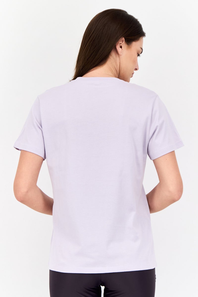 Adidas Women Sportswear Fit Short Sleeve Outdoor Top, Lavender  - Image 4