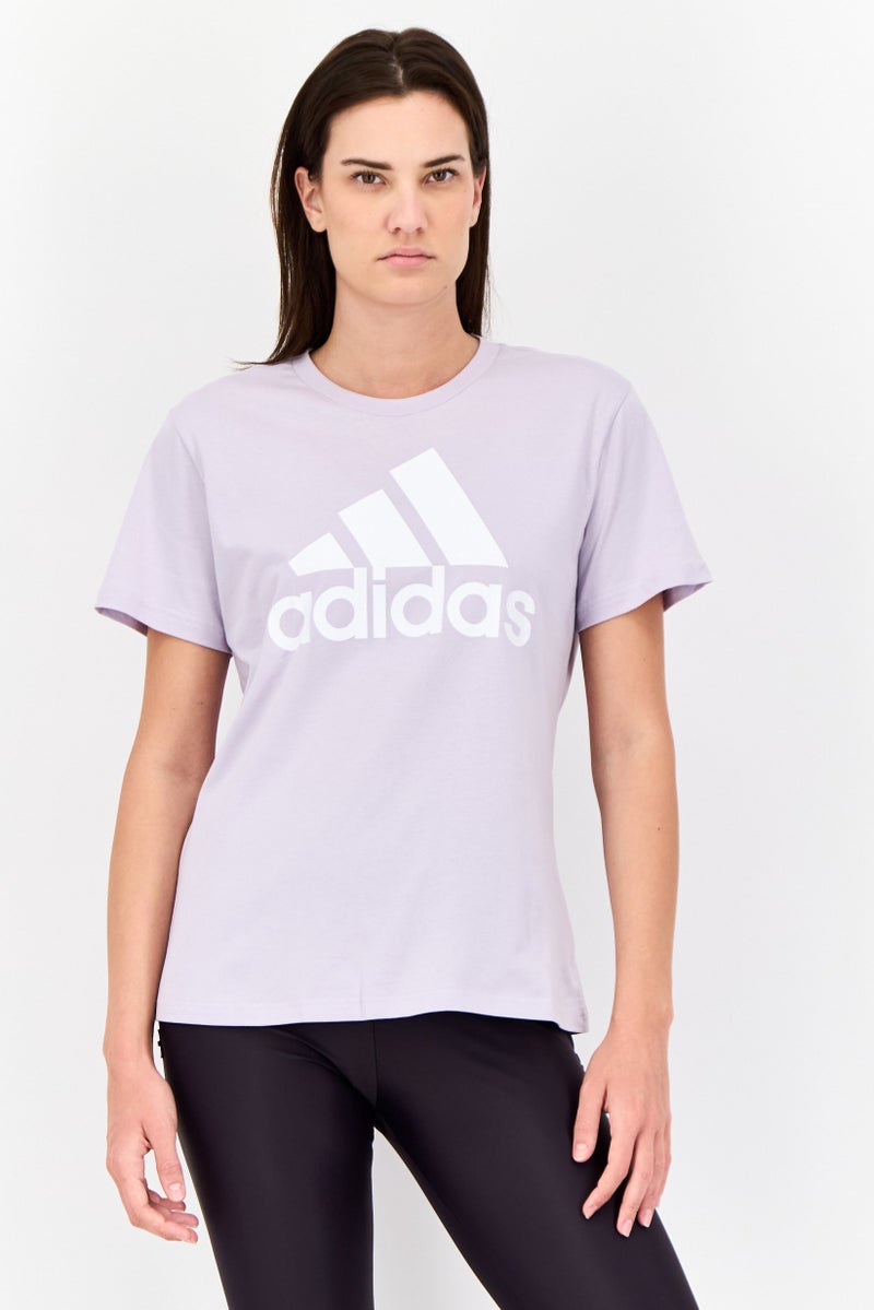 Adidas Women Sportswear Fit Short Sleeve Outdoor Top, Lavender  - Image 1