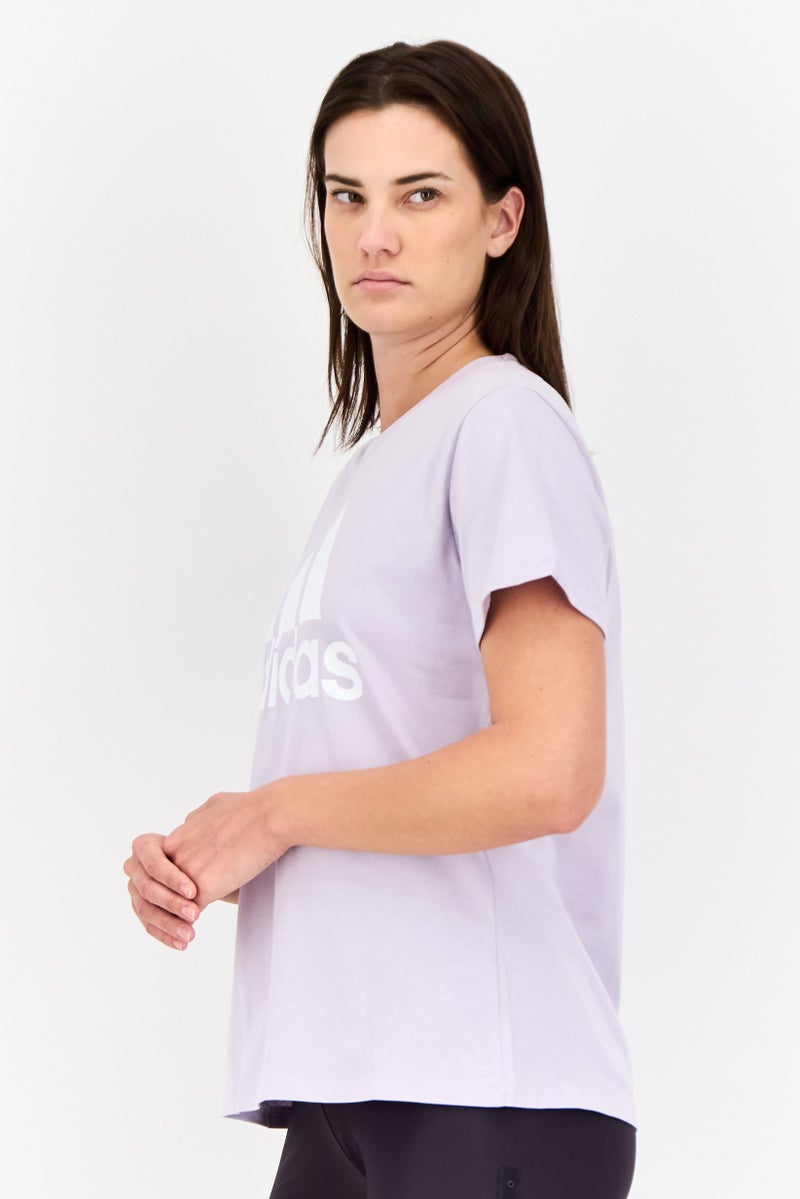Adidas Women Sportswear Fit Short Sleeve Outdoor Top, Lavender  - Image 2