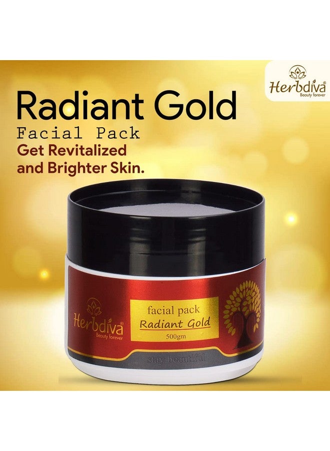 Herbdiva Radiant Gold Face Pack 500g | Enriched With Gold Dust & Almond Oil | Detoxifying & Hydrating Stay Beautiful & Glowing - Image 3