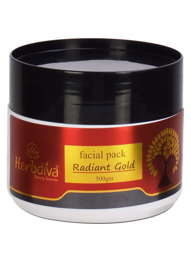 Herbdiva Radiant Gold Face Pack 500g | Enriched With Gold Dust & Almond Oil | Detoxifying & Hydrating Stay Beautiful & Glowing - Image 1