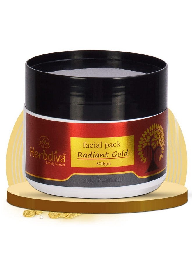 Herbdiva Radiant Gold Face Pack 500g | Enriched With Gold Dust & Almond Oil | Detoxifying & Hydrating Stay Beautiful & Glowing - Image 2