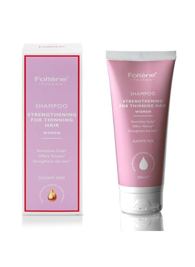 Foltene Strengthening Shampoo for Women – Reduces Thinning, Boosts Volume, and Enhances Hair Health – Thickening, Silicone & Sulfate-Free Formula for Fuller Strands (6.76 fl. oz.)  - Image 1
