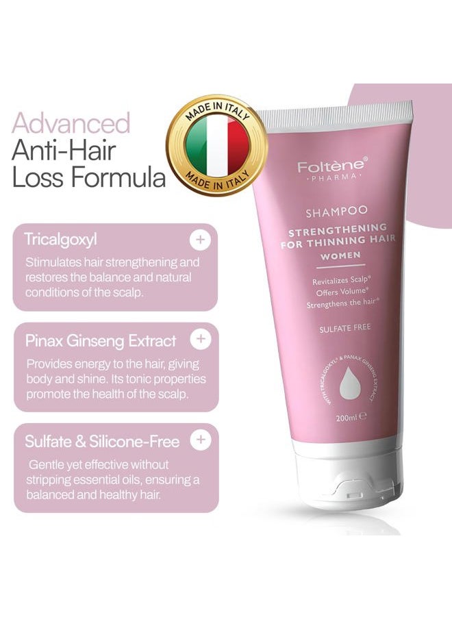 Foltene Strengthening Shampoo for Women – Reduces Thinning, Boosts Volume, and Enhances Hair Health – Thickening, Silicone & Sulfate-Free Formula for Fuller Strands (6.76 fl. oz.)  - Image 3