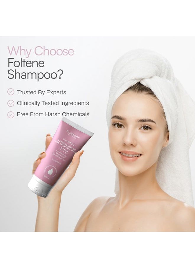 Foltene Strengthening Shampoo for Women – Reduces Thinning, Boosts Volume, and Enhances Hair Health – Thickening, Silicone & Sulfate-Free Formula for Fuller Strands (6.76 fl. oz.)  - Image 5