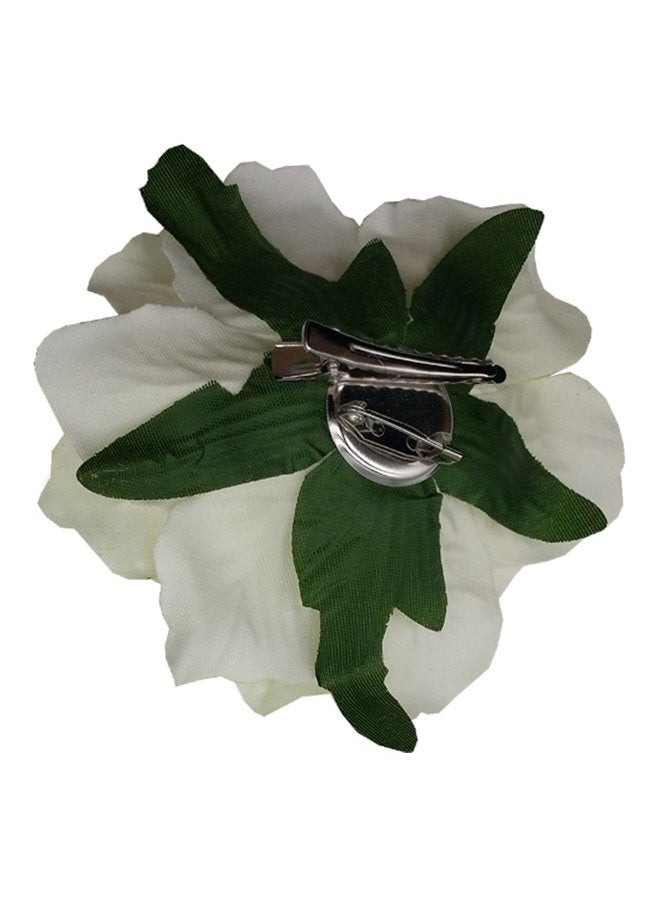 Sanrich La Homein Sanrich 4pcs/pack Fabric Rose Hair Flowers Clips Mexican Hair Flowers Hairpin Brooch Headpieces, Cream, M - Image 4