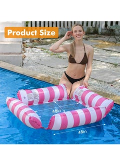 KYD Inflatable Pool Float Chair Lounge for Adults and Kids Floating,Stripe Pattern Float Hammock for Pool Party Summer Water Fun  - Image 4