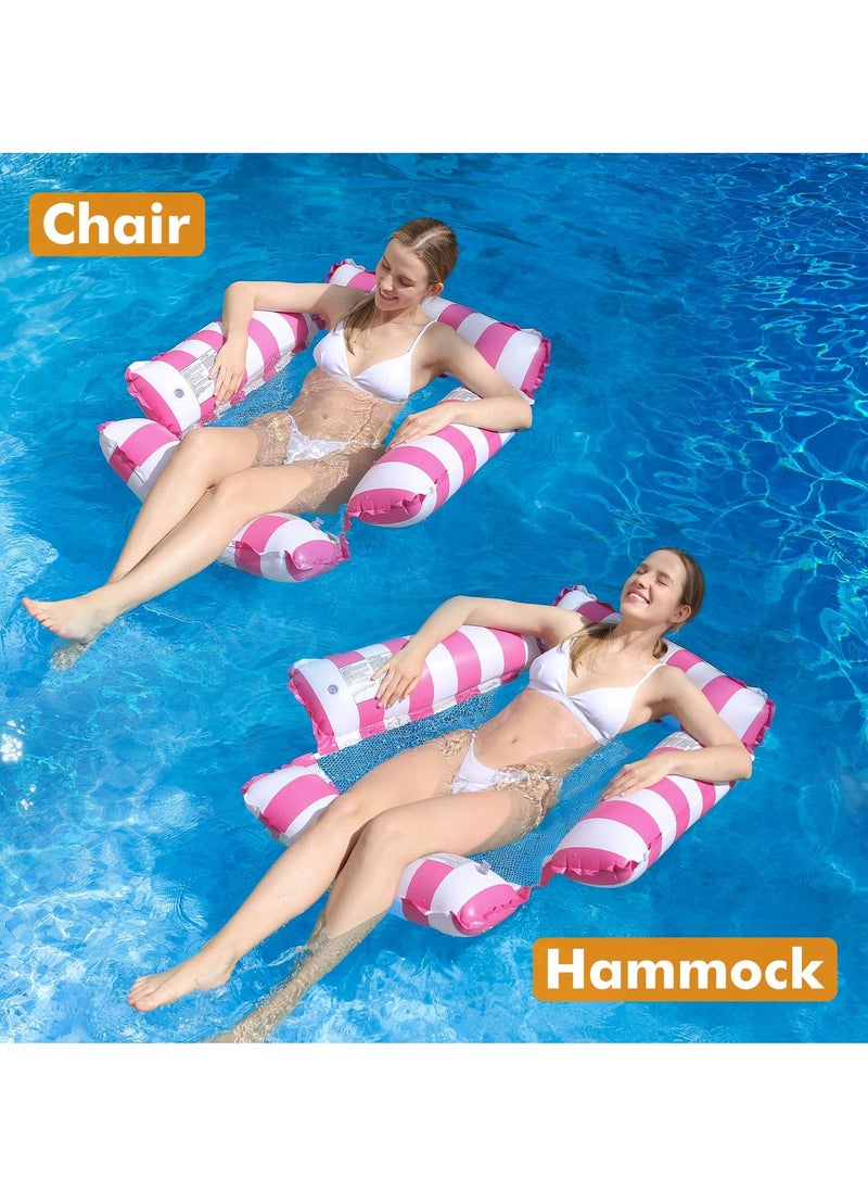 KYD - Inflatable Pool Float Chair Lounge for Adults and Kids Floating,Stripe Pattern Float Hammock for Pool Party Summer Water Fun - Image 1