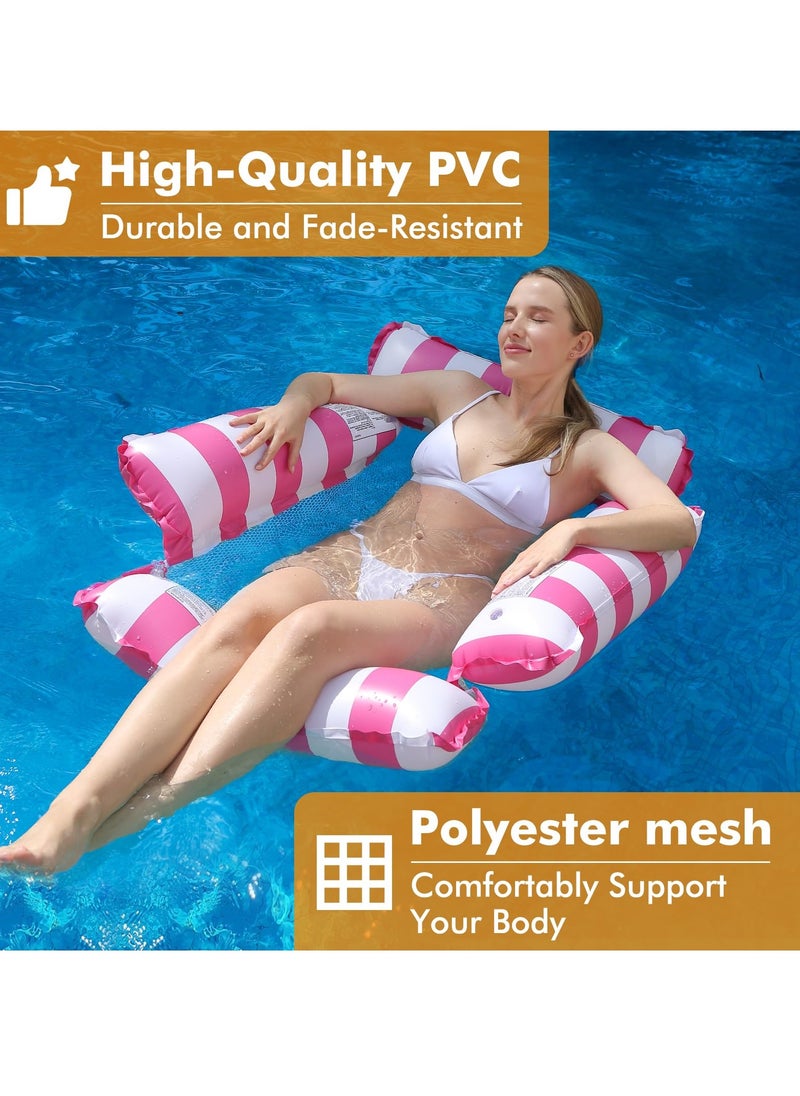 KYD - Inflatable Pool Float Chair Lounge for Adults and Kids Floating,Stripe Pattern Float Hammock for Pool Party Summer Water Fun - Image 1