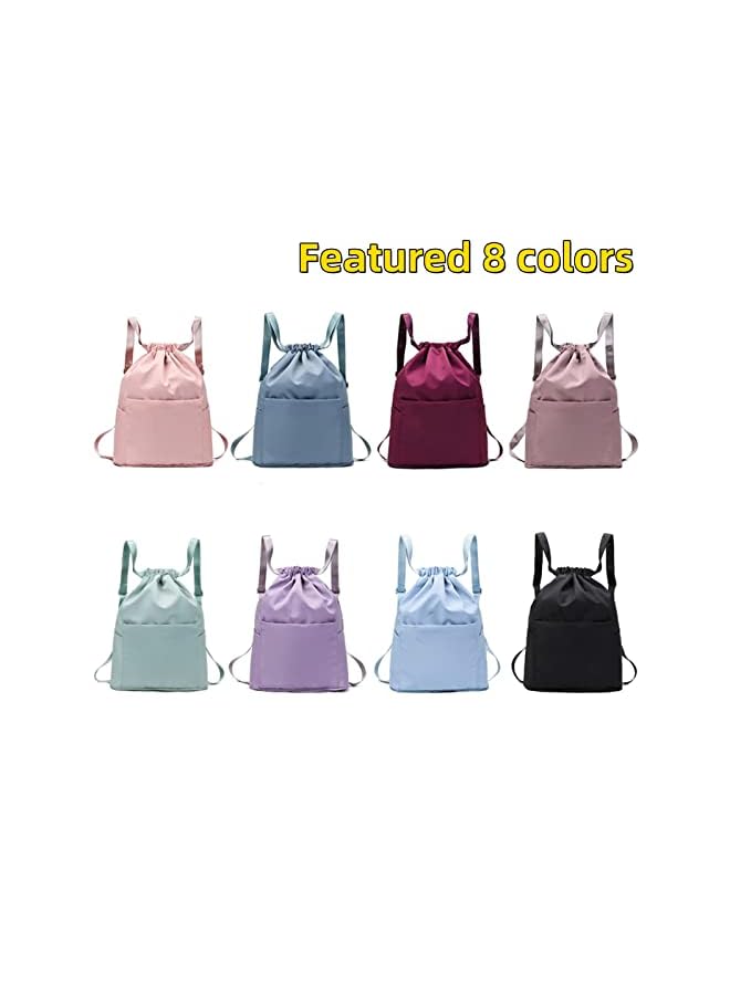 IAF Drawstring Backpack Folding Oxford Cloth Drawstring Pocket Backpack Men Women Sports Fitness Travel Bag Large Capacity Backpack Sports Gym Sack Water Resistant Swimming Wet & Dry - Image 2