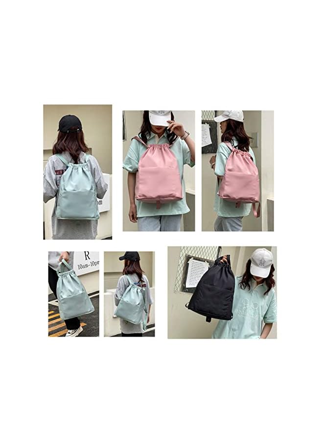 IAF Drawstring Backpack Folding Oxford Cloth Drawstring Pocket Backpack Men Women Sports Fitness Travel Bag Large Capacity Backpack Sports Gym Sack Water Resistant Swimming Wet & Dry - Image 3