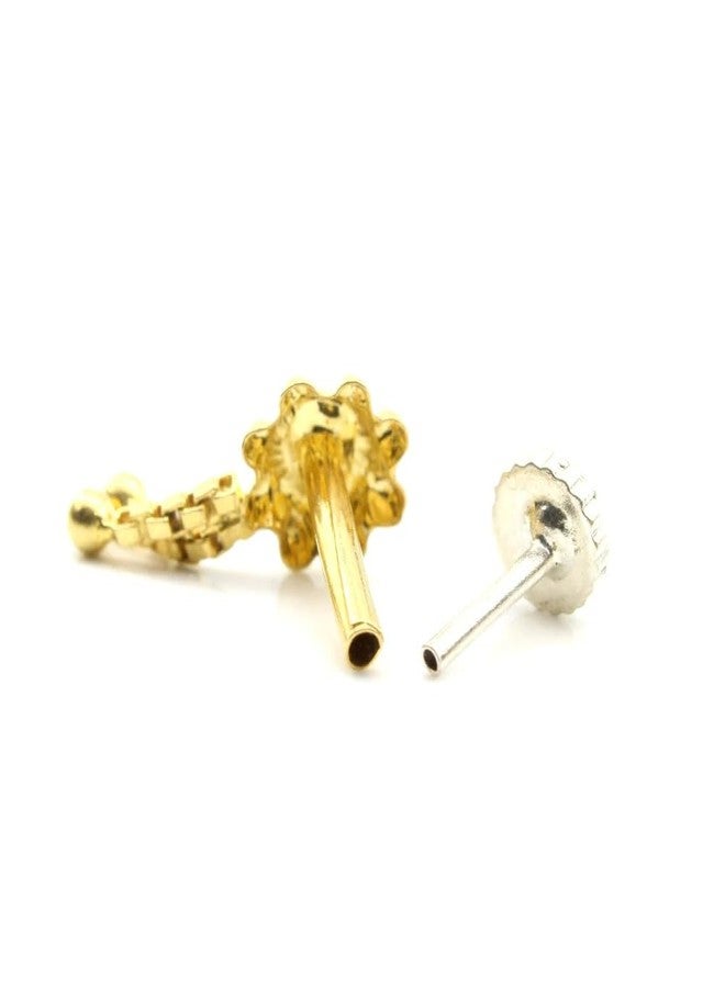 SMARNN Gold Plated Combo of Nose Pin Nose Stud for Women Girls (Style 4) - Image 3