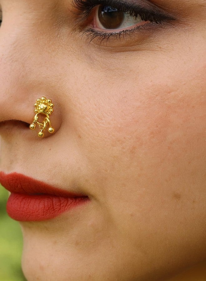 SMARNN Gold Plated Combo of Nose Pin Nose Stud for Women Girls (Style 4) - Image 2