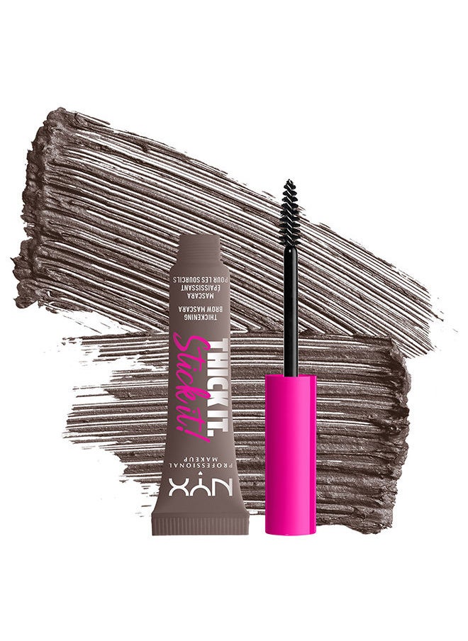 NYX PROFESSIONAL MAKEUP - ماسكارا سميكة للحواجب سميكة إت ستيك إت، لون بني رمادي رائع - Image 1