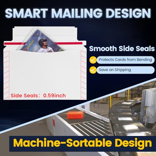 Actmuen 180 Pack Mailer Trading Card Envelopes，7" x 4.35" Trading Card Mailers for Shipping, Perfect Sized Shipping Envelope for Mailing Semi-Rigid and Toploaders, Protector Supplies. - Image 2