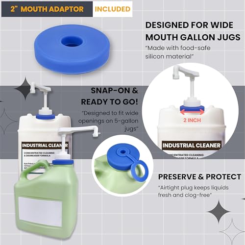 Ebun Pump for Gallon Jug & 5 Gallon Bucket, Leakproof Heavy Duty Pump Dispenser for Laundry Detergent, Shampoo, Soap, Oil, Snow Cone Syrup, Popcorn Butter, Commercial Household Industrial Use (2pc) - Image 5