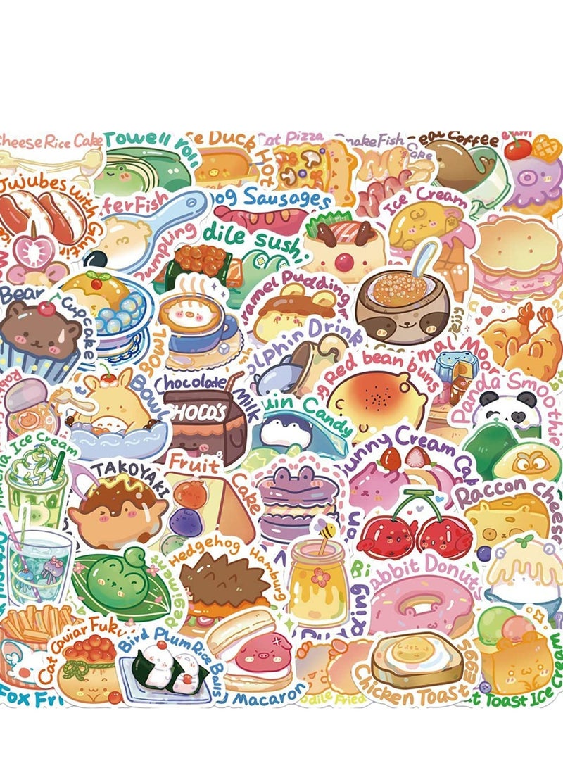 SOLARAE Stickers for Water Bottles, 50PCS Animal Food Word Pack, Vsco Vinyl Laptop, Waterproof Aesthetic,  Sticker for Kids, Teens, Adults, Decals Gifts - Image 1