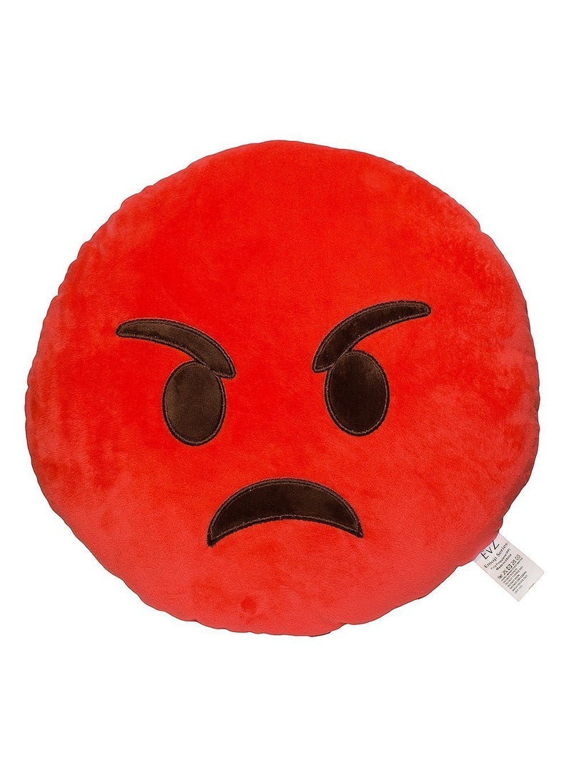 EvZ EvZ Emoji Rage Face Emoticon Cushion Stuffed Plush Soft Pillow 32cm Red  - Image 1