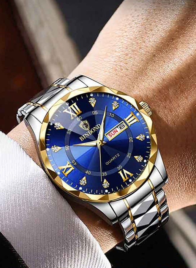 بينبوند ساعات رجالية كوارتز ساعة أفضل ماركة فاخرة موضة مقاومة للماء أسبوع تاريخ ساعة رياضية رجالية ساعة يد رجالية من الفولاذ المقاوم للصدأ - Image 4