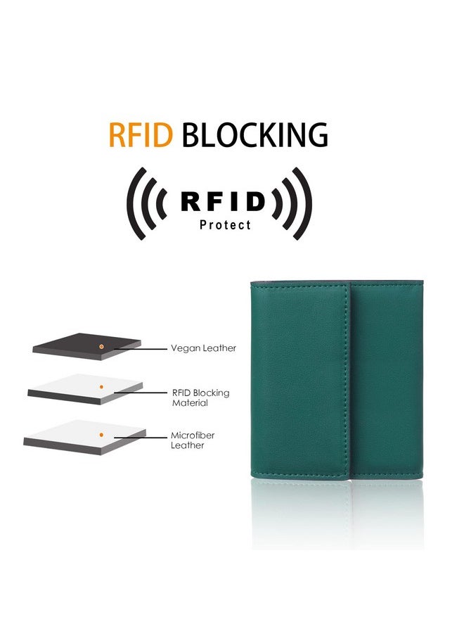 Travelambo Rfid Blocking Wallet Women Small Womens Wallet Credit Card Holder Mini Compact Trifold Wallets For Women With Coin Pocket Zipper  - Image 2
