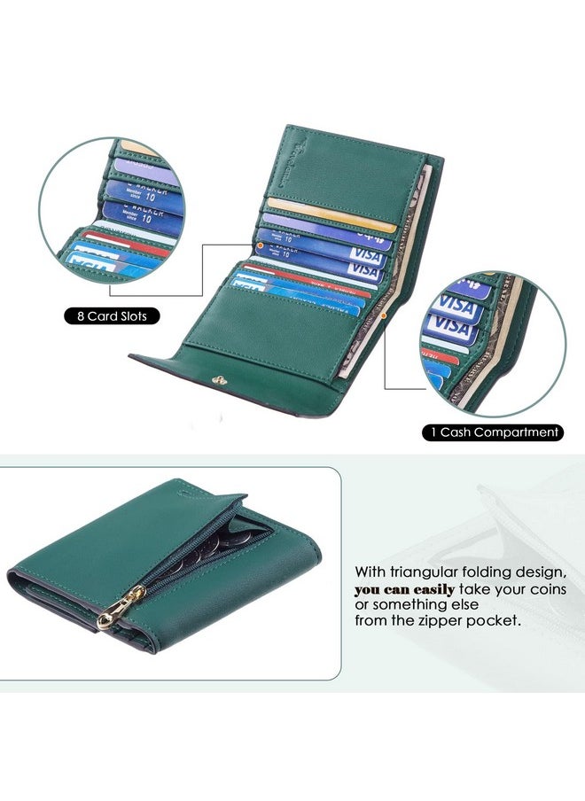 Travelambo Rfid Blocking Wallet Women Small Womens Wallet Credit Card Holder Mini Compact Trifold Wallets For Women With Coin Pocket Zipper  - Image 4
