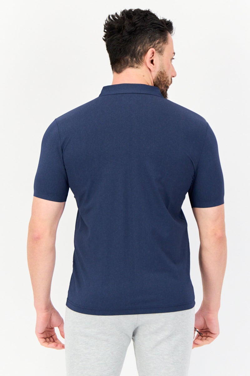 GIORDANO G-Motion Men Sportswear Fit Short Sleeves Outdoor Polo Shirt, Navy  - Image 3