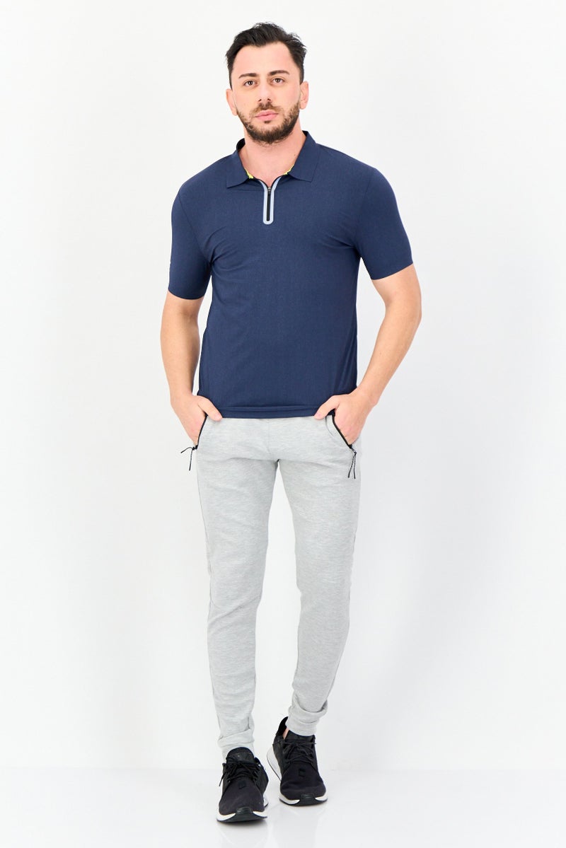 GIORDANO G-Motion Men Sportswear Fit Short Sleeves Outdoor Polo Shirt, Navy  - Image 4