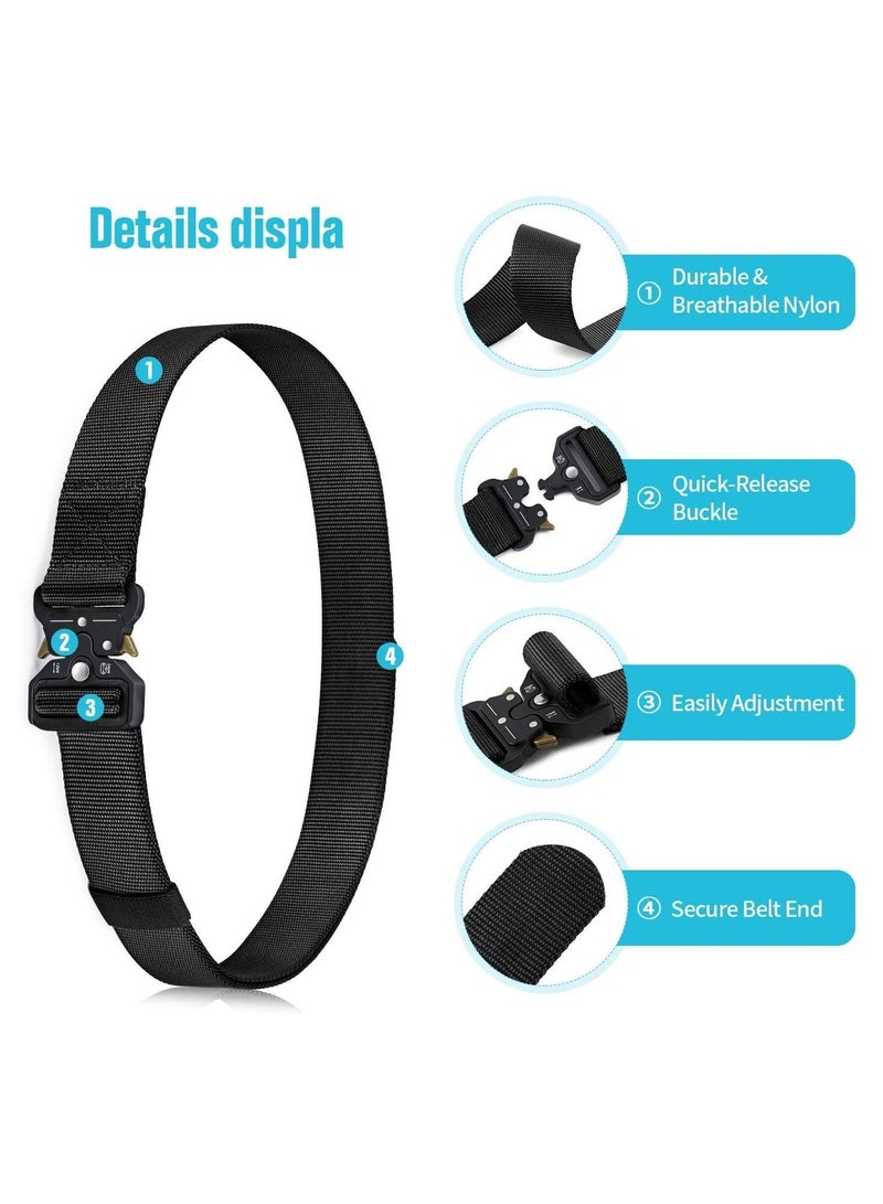 Y&D Tactical Belt for Men, Heavy-Duty Webbing Military Style Nylon Belts with Metal & Key Buckle 2 Pack 1.5 Inch  - Image 4