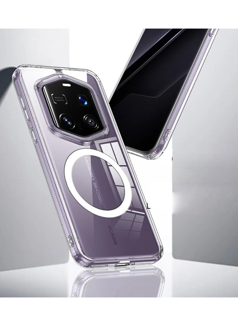 General Magnetic Case for Honor Magic 7 RSR Porsche Design, Matte Frosted and Clear Transparent Case Airbag Anti-drop Shockproof Cover Soft TPU Bumper Hard PC Back Cover  - Image 3