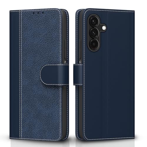 Pikkme Flip Cover for Samsung Galaxy M17 5G / A17 5G / F17 5G | Leather Finish | Wallet Stand and Shock Proof | Complete Protection Flip Case (Blue) - Image 1