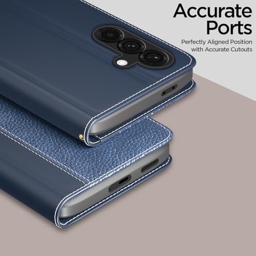 Pikkme Flip Cover for Samsung Galaxy M17 5G / A17 5G / F17 5G | Leather Finish | Wallet Stand and Shock Proof | Complete Protection Flip Case (Blue) - Image 2