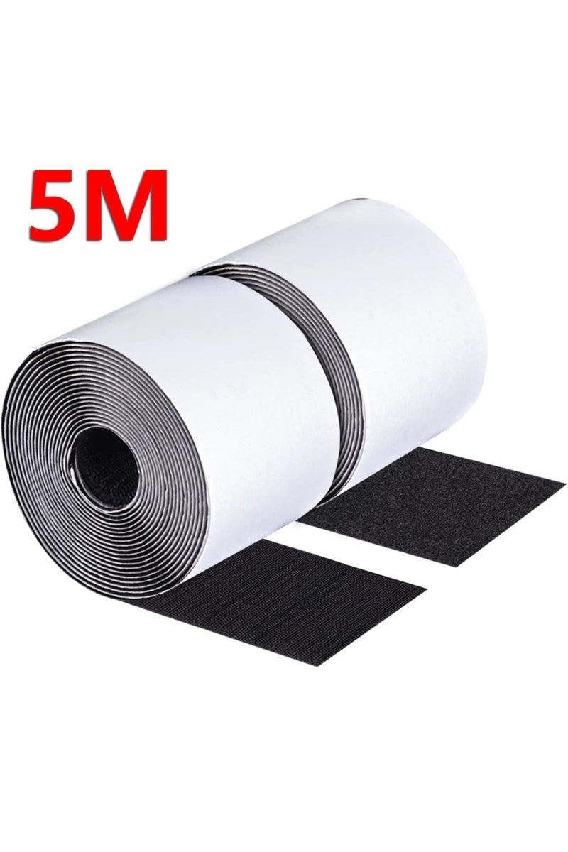 50mm Wide Black 5Meter 5cm Wide Magic Sticker Scratch Tapes Self-adhesive Hook and Loop Fastener Dou