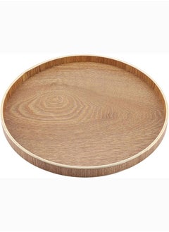 Mash Round Bamboo Tray 12 Inch Beige Color, Eco-Friendly Natural Solid Wooden Tea Food Serving Steak Plate Trays For Serving Drinks In Hotels Restaurants Coffee Shops Kitchen Office Server 30Cm Wood  - Image 1