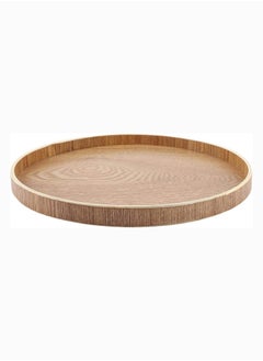 Mash Round Bamboo Tray 12 Inch Beige Color, Eco-Friendly Natural Solid Wooden Tea Food Serving Steak Plate Trays For Serving Drinks In Hotels Restaurants Coffee Shops Kitchen Office Server 30Cm Wood  - Image 3
