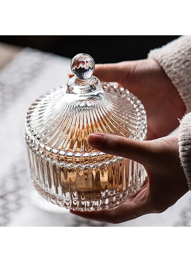 Fruit Bowl 2Pcs Crystal Glass Candy Cup Creative Living Room Candy Jar Dried Fruit Plate Sugar Bowl Fruit Bowl With Lid Fruit Cup Snack Box Decorative Fruit Basket