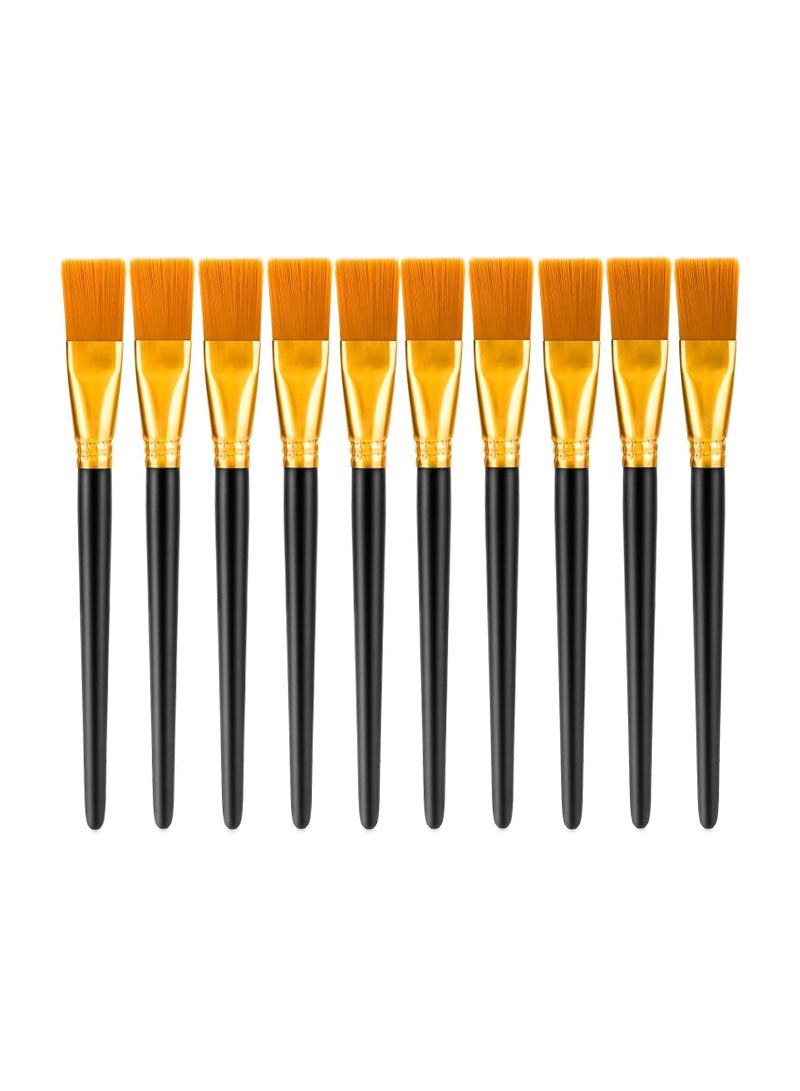 Zikra 10PCS Wide Nylon Flat Brush Set for Watercolor, Oil, Gouache, and Acrylic Painting - Professional Brushes for Kids, Art Students, and Graffiti Artists (17.5CM) - Image 1