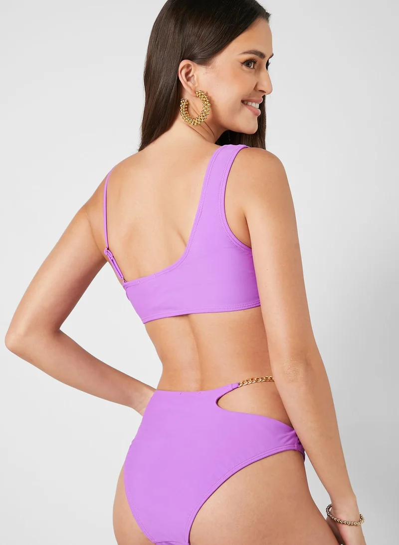 RIVER ISLAND Cut Out Detail High Waist Bikini Brief