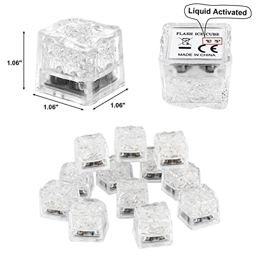 Nonley Light Up Ice Cubes for Drinks, LED Ice Cubes Liquid Activated, Glow in The Dark Waterproof Ice Cubes for Home Bar Supplies Summer Party Wedding Decor (White-12PCS) - Image 3