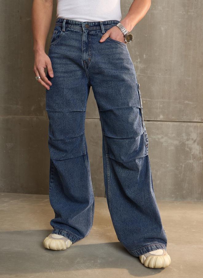 ساسافراس جينز واسع الساق مطوي من ساسافراس - Image 3