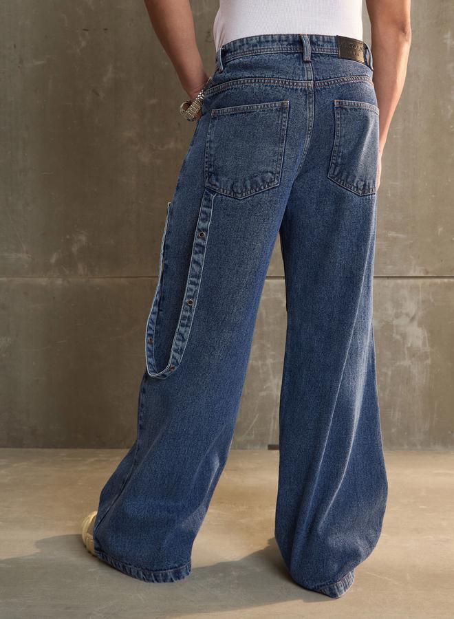 ساسافراس جينز واسع الساق مطوي من ساسافراس - Image 5