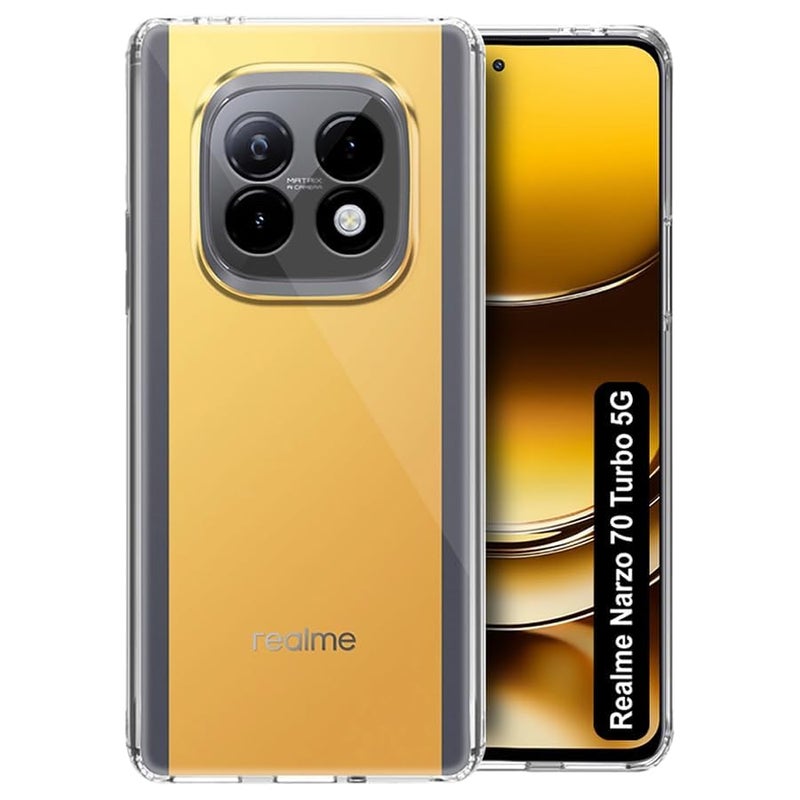 RODMED for Realme Narzo 70 Turbo 5G Premium Transparent Soft Silicon Back Cover [Transparent] - Image 3