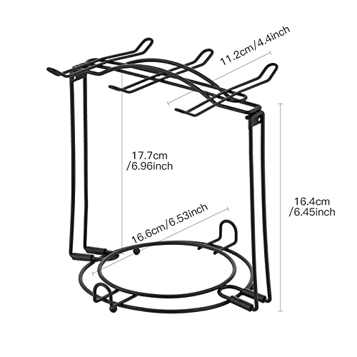 CHILDIKE Tea Cup Holder Coffee Cups and Saucers Display Stand Metal Foldable Storage Rack for Espresso and Cappuccino Cup Black - Image 3