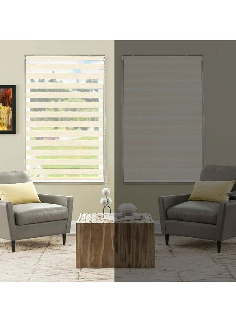Home Gallery Zebra Blinds for Windows 200*200 cm Biege - Image 2