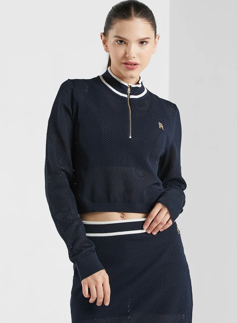 TOMMY HILFIGER Mesh Cropped Sweatshirt