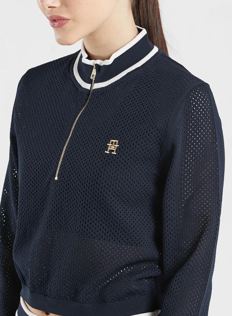 TOMMY HILFIGER Mesh Cropped Sweatshirt