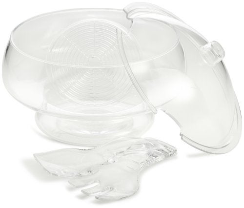 Prodyne Acrylic Salad Bowl & Servers  6 Qt  Off-white - Image 2