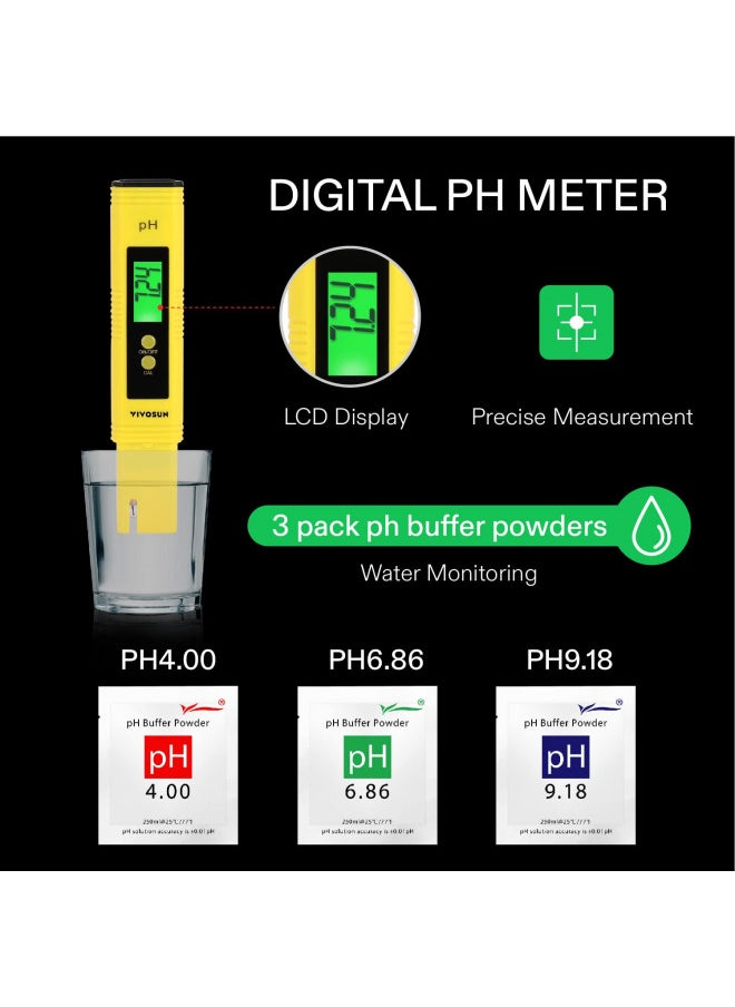 VIVOSUN VIVOSUN Digital PH Meter for Water, 0.05ph High Accuracy Pen Type PH Tester for Hydroponics, Household Drinking, Pool and Aquarium  - Image 3