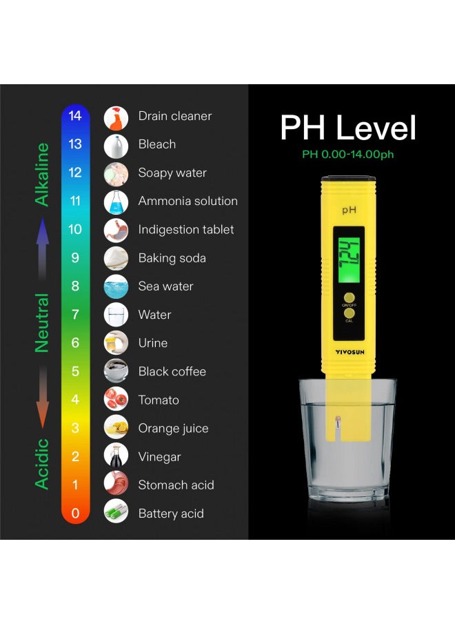 VIVOSUN VIVOSUN Digital PH Meter for Water, 0.05ph High Accuracy Pen Type PH Tester for Hydroponics, Household Drinking, Pool and Aquarium  - Image 4