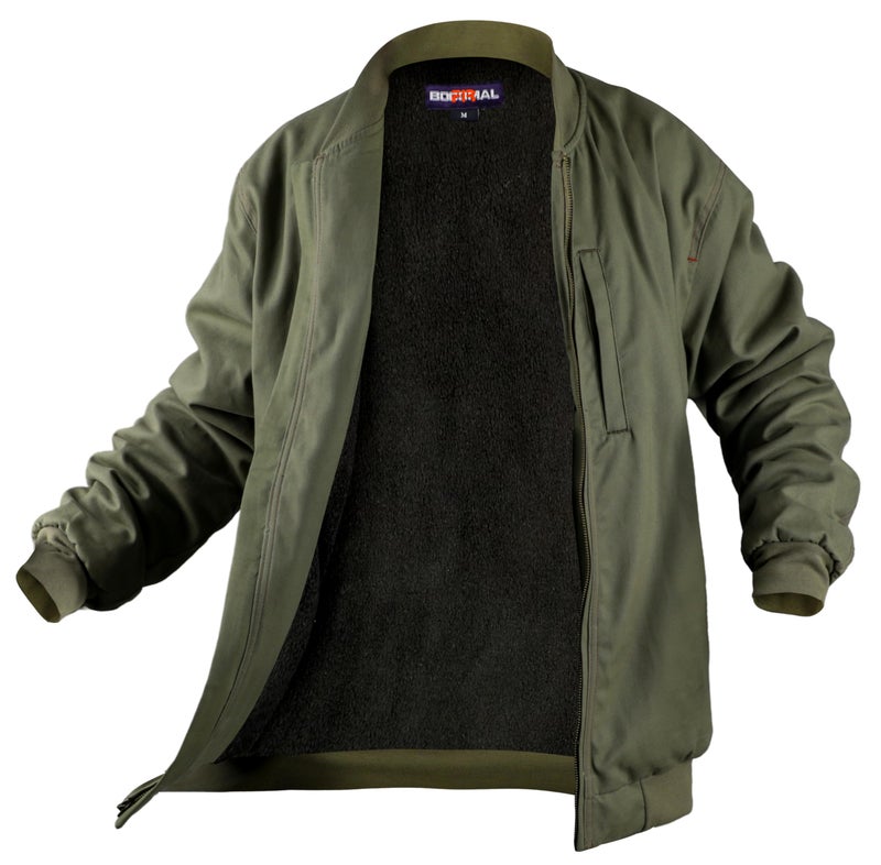 BOCOMAL FR Jackets 11oz Fleece Lined CAT3 Fire Resistant Winter Outwear FRC Coat Light Water Repellent and Oil Resistant - Image 1