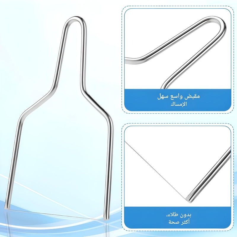 Slicer - Durable Stainless Steel Cheese Cutting Tool with Wire Y Type for Quick and Clean Slicing of Cream, Mozzarella, Cheddar, and Gourd Cheese Blocks Perfect for Home Kitchen Use (1PCS) - Image 3